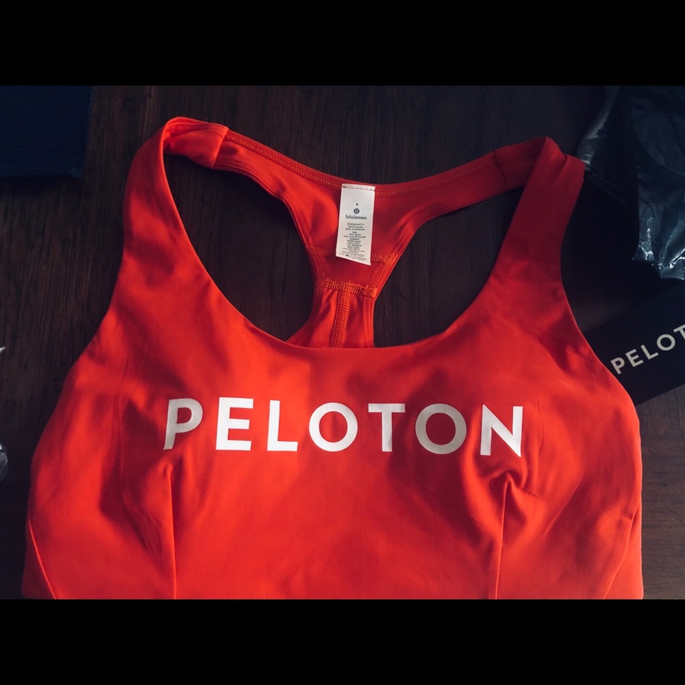 Red Peloton Lululemon bra (6)
